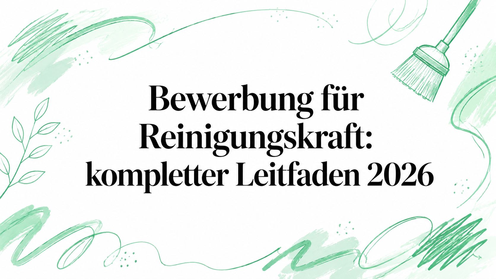 Bewerbung für Reinigungskraft: kompletter Leitfaden 2026