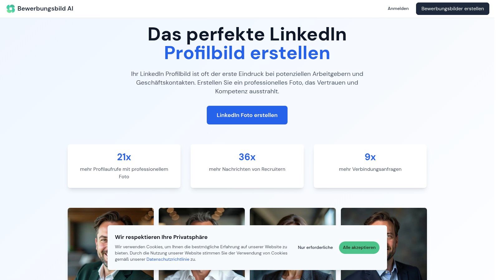 Screenshot from https://bewerbungsbild.ai/types/linkedin