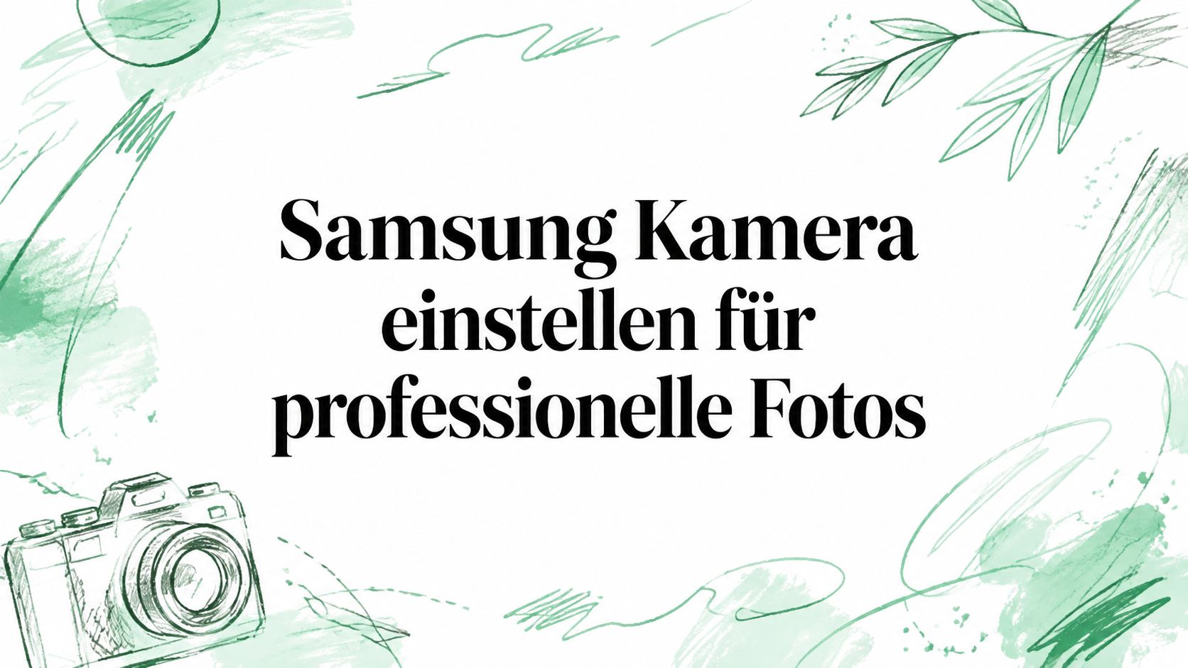 Samsung Kamera einstellen für professionelle Fotos