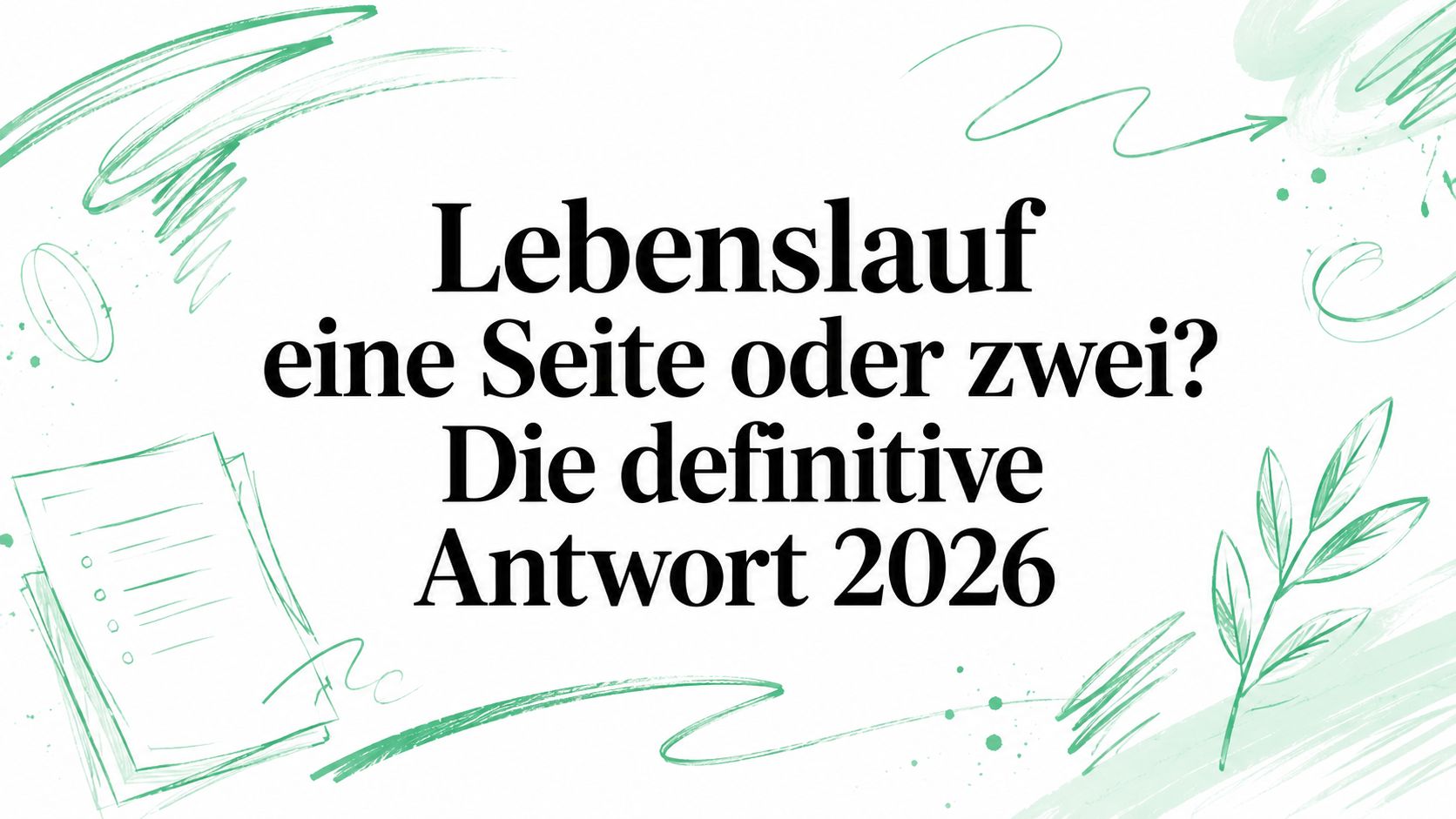Lebenslauf eine Seite oder zwei? Die definitive Antwort 2026